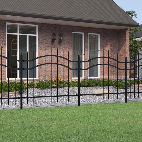 vidaXL Tuinhek met spijlpunten 140 cm gepoedercoat staal, Tuin en Terras, Tuinhekken en Hekwerk, Nieuw, Verzenden