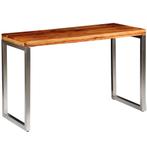 vidaXL Eettafel/bureau met stalen poten massief hout, Verzenden, Nieuw