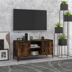 vidaXL Meuble TV avec pieds en métal Chêne fumé, Maison & Meubles, Armoires | Mobilier de télévision, Neuf, Verzenden