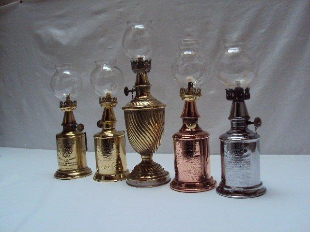 Charles Pigeon et autre- 5 vraies belles vieilles lampes à, Antiquités & Art, Curiosités & Brocante