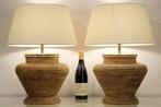 Set Grote Luxe Rotan Tafellampen XL - Tafellamp (2) - Rotan