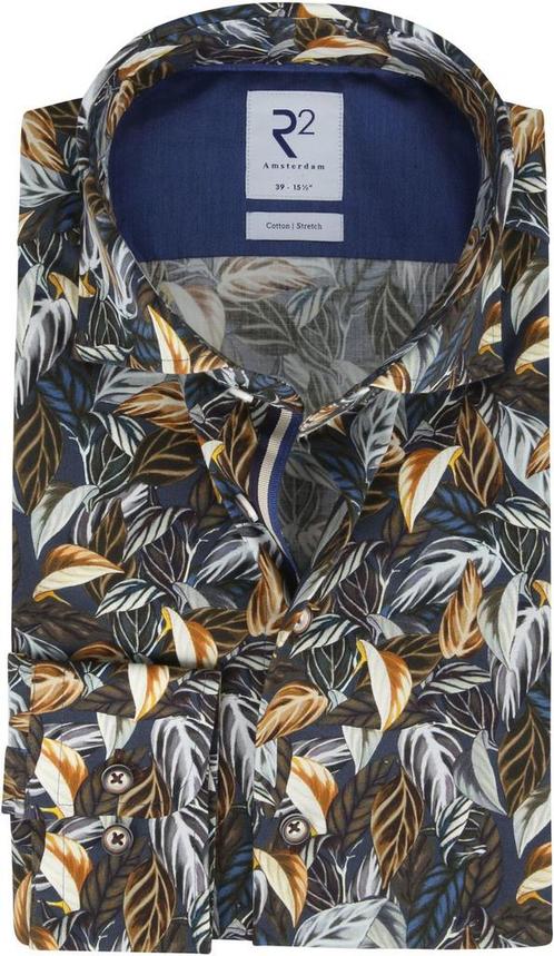 R2 Overhemd Twist Bloemen Donkerblauw maat 47 Heren, Vêtements | Hommes, Vêtements de marque | Chemises, Envoi