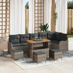 vidaXL 10-delige Sofa Set voor in de Tuin met Kussens in, Verzenden, Nieuw