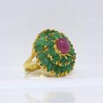 Zonder minimumprijs - Ring Zilver - 5.40ct. tw. Robijn -, Handtassen en Accessoires, Ringen, Nieuw