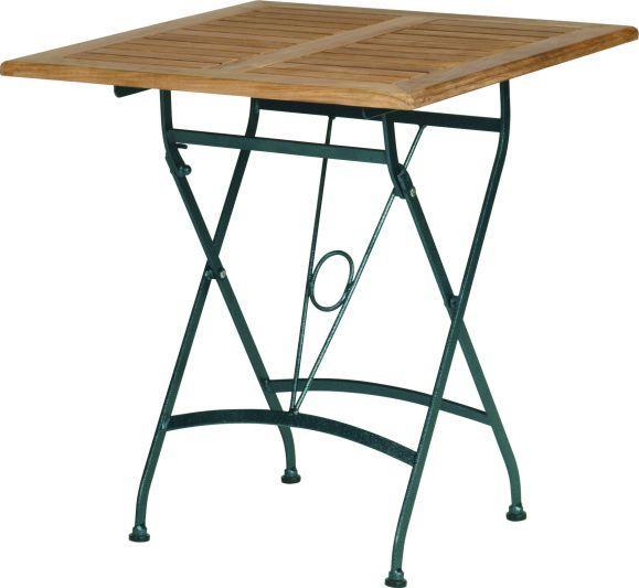 4 Seasons Outdoor Lindau stalen tafel met teak blad 70 x 70, Tuin en Terras, Tuinsets en Loungesets