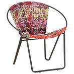 vidaXL Chaise ronde Chindi Multicolore Tissu, Verzenden, Neuf