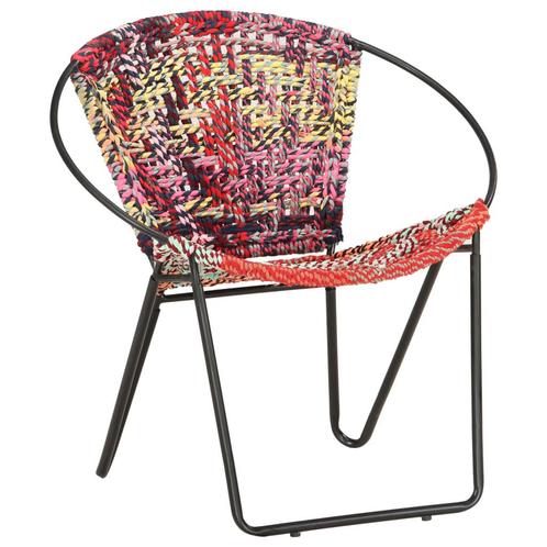 vidaXL Chaise ronde Chindi Multicolore Tissu, Maison & Meubles, Fauteuils, Neuf, Envoi