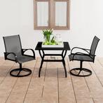 vidaXL 3-delige Tuinset textileen en staal, Tuin en Terras, Tuinsets en Loungesets, Verzenden, Nieuw, Tuinset