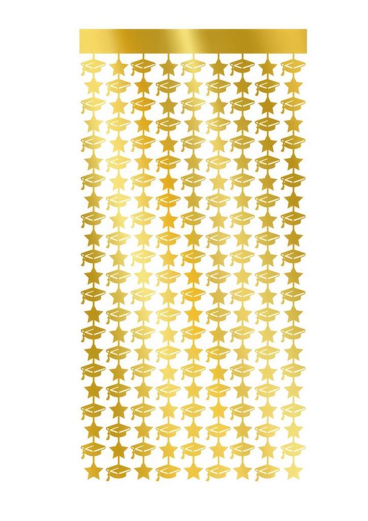 Geslaagd Deurgordijn Goud 2m, Hobby en Vrije tijd, Feestartikelen, Nieuw, Verzenden