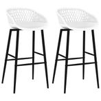 vidaXL Chaises de bar lot de 2 blanc, Maison & Meubles, Verzenden, Neuf