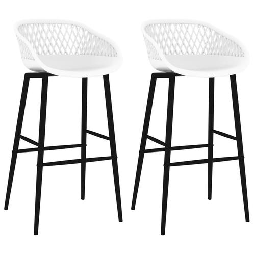 vidaXL Chaises de bar lot de 2 blanc, Maison & Meubles, Tabourets de bar, Neuf, Envoi