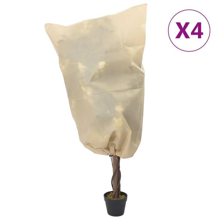 vidaXL Plantenhoezen met trekkoord 4 st 70 g/m² 0,8x1,2 m, Tuin en Terras, Hand-tuingereedschap, Nieuw, Verzenden