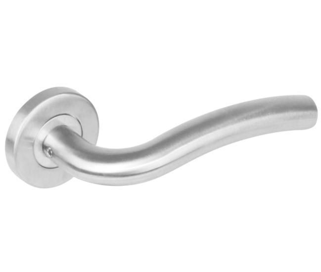 Intersteel deurkruk Lisa op rond rozet RVS, Doe-het-zelf en Bouw, Hang- en Sluitwerk, Ophalen of Verzenden