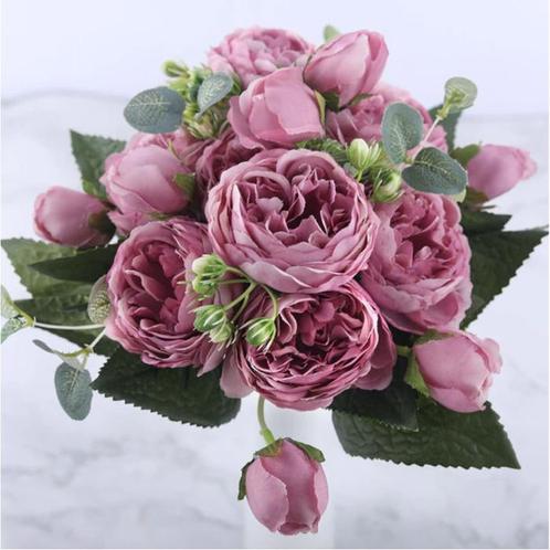 Kunst Boeket - Zijden Rozen Roos Bloemen Luxe Boeketten, Huis en Inrichting, Woonaccessoires | Kunstplanten en Kunstbloemen, Nieuw