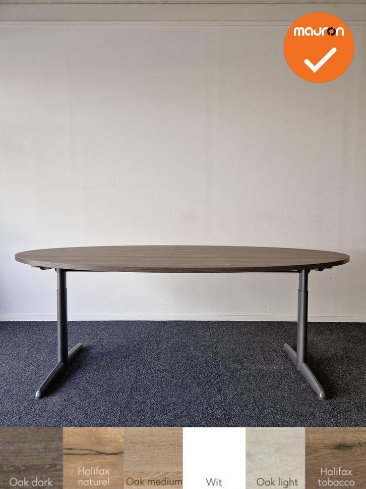 Ahrend 500 vergadertafel - 200x120cm - Ovaal - Antraciet ond, Zakelijke goederen, Kantoor en Winkelinrichting | Kantoormeubilair en Inrichting
