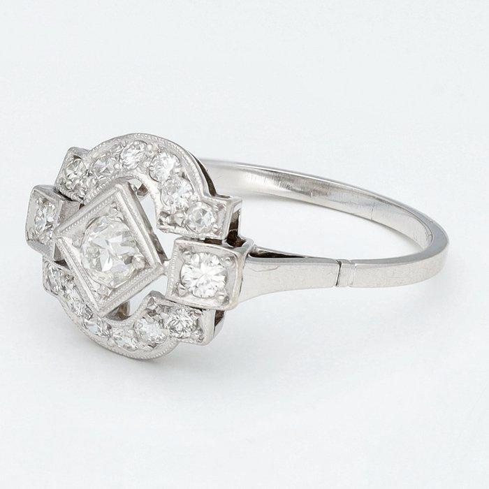 Bague - 18 carats Or blanc Diamant (Naturelle) - Diamant, Handtassen en Accessoires, Ringen