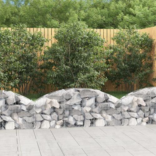 vidaXL Schanskorf gewelfd 150x30x40/60 cm gegalvaniseerd, Tuin en Terras, Bloempotten, Nieuw, Verzenden