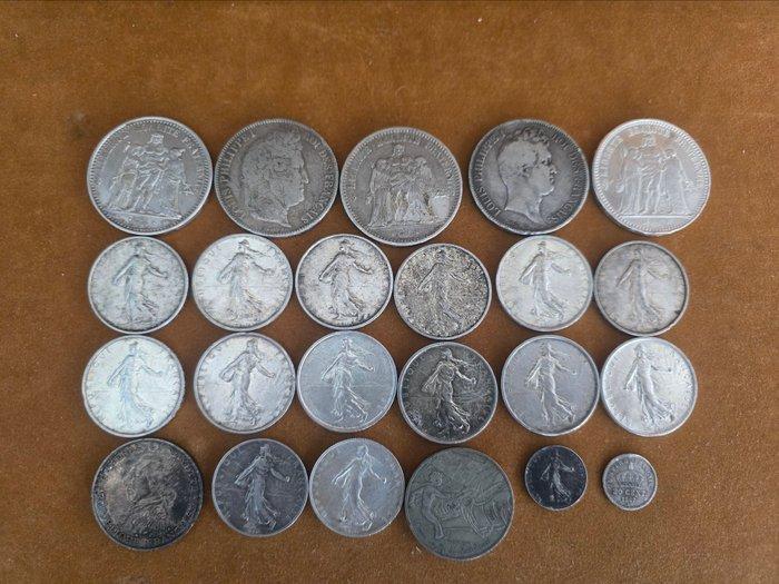 Frankrijk. Lot de 23 monnaies en argent, 1830/2016 (Zonder, Timbres & Monnaies, Monnaies | Europe | Monnaies euro