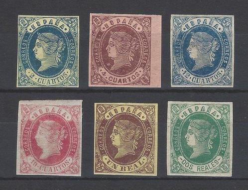 Espagne 1862 - Elizabeth II - série complète - Edifil 57/62, Postzegels en Munten, Postzegels | Europa | Spanje