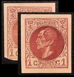 België 1864 - Proefdrukken Wedstrijden - Twee voorstellen, Gestempeld