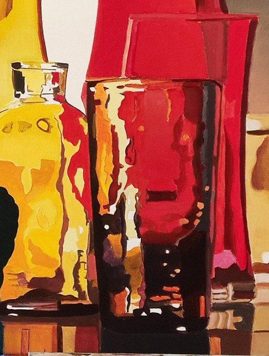 Antonio Perotti - Still Life Oggetti in vetro, Antiquités & Art, Art | Peinture | Moderne