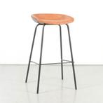 Barkruk Pori, cognac / zwart leder, 4-poot onderstel, Huis en Inrichting, Stoelen, Ophalen of Verzenden, Gebruikt