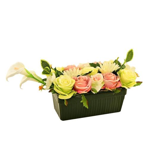 Kunstbloemstuk calla open rozen rozebot gerbera vulling, Huis en Inrichting, Woonaccessoires | Kunstplanten en Kunstbloemen, Binnen