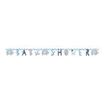 Geboorte Letterslinger Baby Shower Blauw 1,65m, Verzenden
