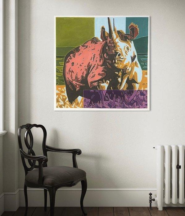 Varvara Stylidou - Rhino, Antiek en Kunst, Kunst | Schilderijen | Modern