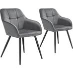 tectake Eetkamerstoel Marilyn, fluweeloptiek, gestikt patroo, Huis en Inrichting, Stoelen, Verzenden, Nieuw