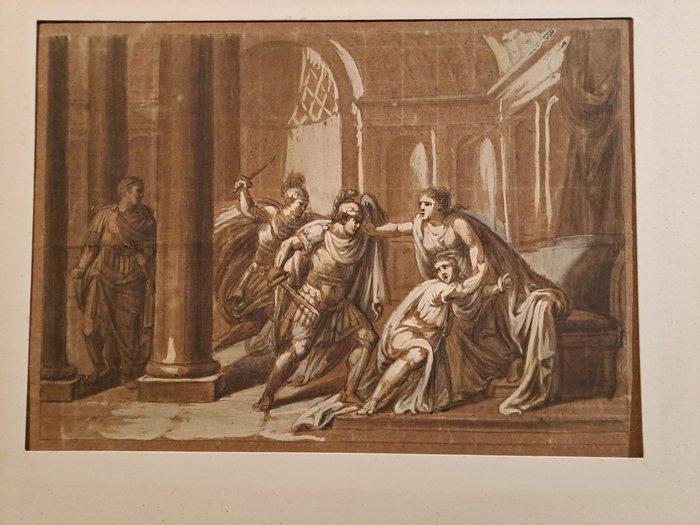 Francesco Podesti (1800-1895), Toegeschreven aan - Eteocle e, Antiek en Kunst, Kunst | Schilderijen | Klassiek