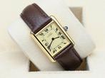 Cartier Tank Vermeil Year 1980 (Box & Papers), Ophalen of Verzenden, Polshorloge