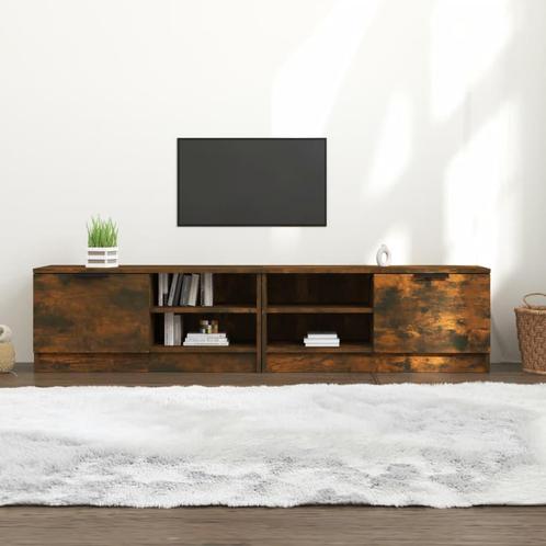 vidaXL Tv-meubelen 2 st 80x35x36,5 cm bewerkt hout gerookt, Huis en Inrichting, Kasten |Televisiemeubels, Nieuw, Verzenden