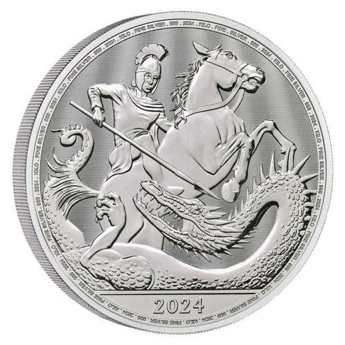 Royaume-Uni. 500 pounds 2024 1 Kilo £500 GBP Saint George &, Postzegels en Munten, Edelmetalen en Baren