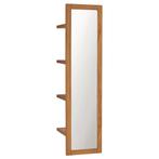 vidaXL Wandspiegel met schappen 30x30x120 cm massief, Huis en Inrichting, Verzenden, Nieuw