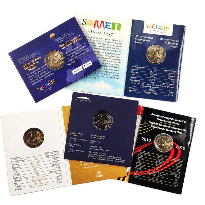 Europa. 2 Euro 2007/2023 (5 coincards) (Zonder Minimumprijs), Postzegels en Munten, Munten | Europa | Euromunten