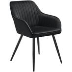 tectake Stoel Marilyn, fluweeloptiek, gestikt - zwart/zwart,, Huis en Inrichting, Stoelen, Verzenden, Nieuw