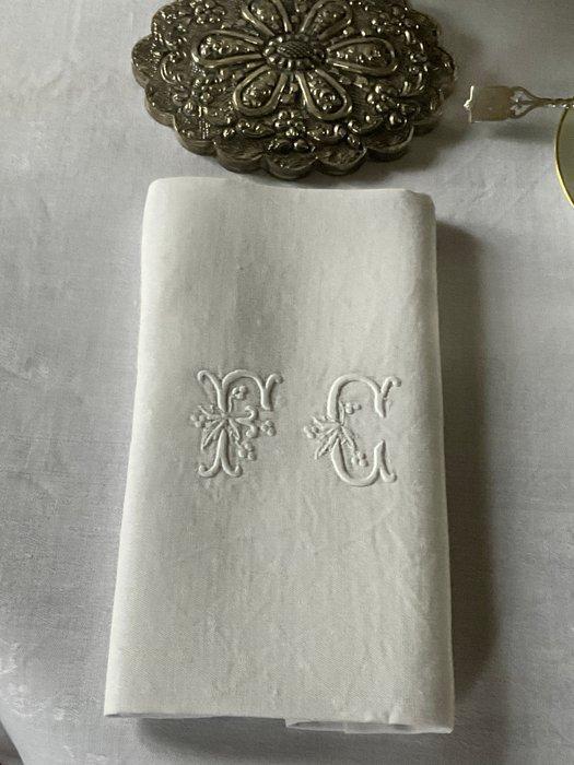 6 damast linnen servetten uit het begin van de 20e eeuw met, Antiek en Kunst, Antiek | Tapijten, Tafelkleden en Textiel