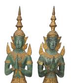sculptuur, Vintage Teppanom - Temple guardians - 31 cm -
