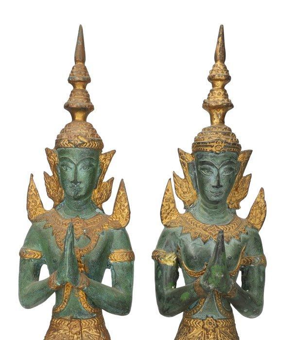 sculptuur, Vintage Teppanom - Temple guardians - 31 cm -, Antiek en Kunst, Kunst | Designobjecten