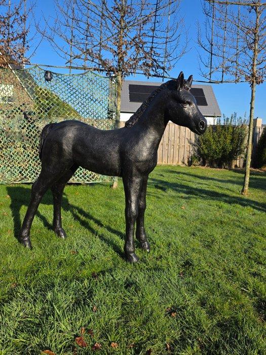 Beeld, XL: Black Horse - 143 cm - Hars - 2026, Antiquités & Art, Curiosités & Brocante