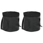 vidaXL Emmers 2 st inklapbaar 30 L PVC zwart, Caravanes & Camping, Accessoires de camping, Verzenden