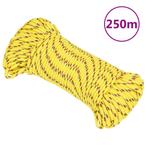 vidaXL Boot touw 3 mm 250 m polypropyleen geel, Nieuw, Verzenden