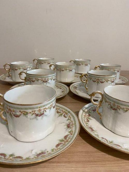 Limoges - Koffiekopje (18) - Service à thé ancien -, Antiek en Kunst, Antiek | Glaswerk en Kristal