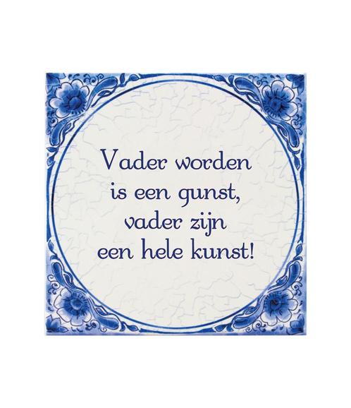 Delfts Blauw Tegel Vader Worden 14,5cm, Huis en Inrichting, Woonaccessoires | Schilderijen, Tekeningen en Foto's, Nieuw, Verzenden