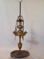 Lamp - Brons - Olielamp - Hoogte: 42 cm