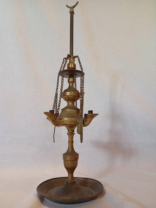 Lamp - Brons - Olielamp - Hoogte: 42 cm, Antiquités & Art, Antiquités | Autres Antiquités