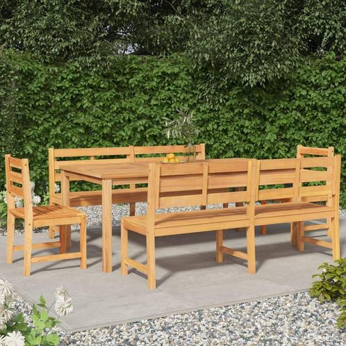 vidaXL Ensemble à manger de jardin 5pcs Bois de teck, Jardin & Terrasse, Ensembles de jardin, Neuf, Envoi