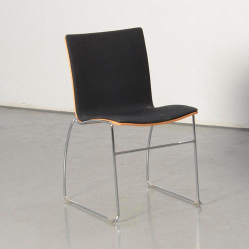 Frontseat kantinestoel, zwart / beuken, sledeframe, Huis en Inrichting, Stoelen, Gebruikt, Ophalen of Verzenden