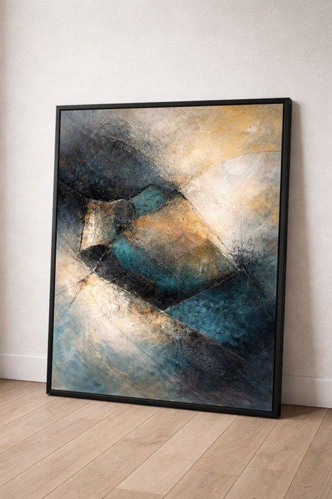 Jean Claude Dery - Abstraction géométrique texturée dans les, Antiek en Kunst, Kunst | Schilderijen | Klassiek